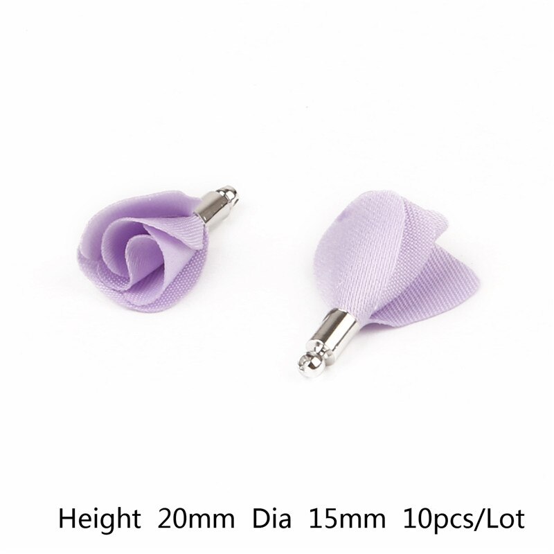 15 x 20mm stuks 10-20 stoffen bloemenkwast bedels hanger voor bruiloft feestjurk gordijn naai accessoires doe-het-zelf: Lichtpaars