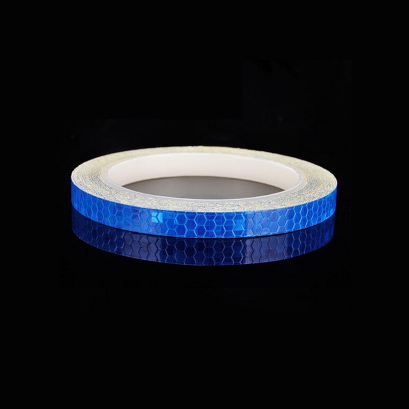 Fluorescerende Fiets Reflecterende Stickers Fiets Reflecterende Tape Mtb Lijm Reflectoren Tape Strips Fietsen Velg Decor: Blue 1cm 8m