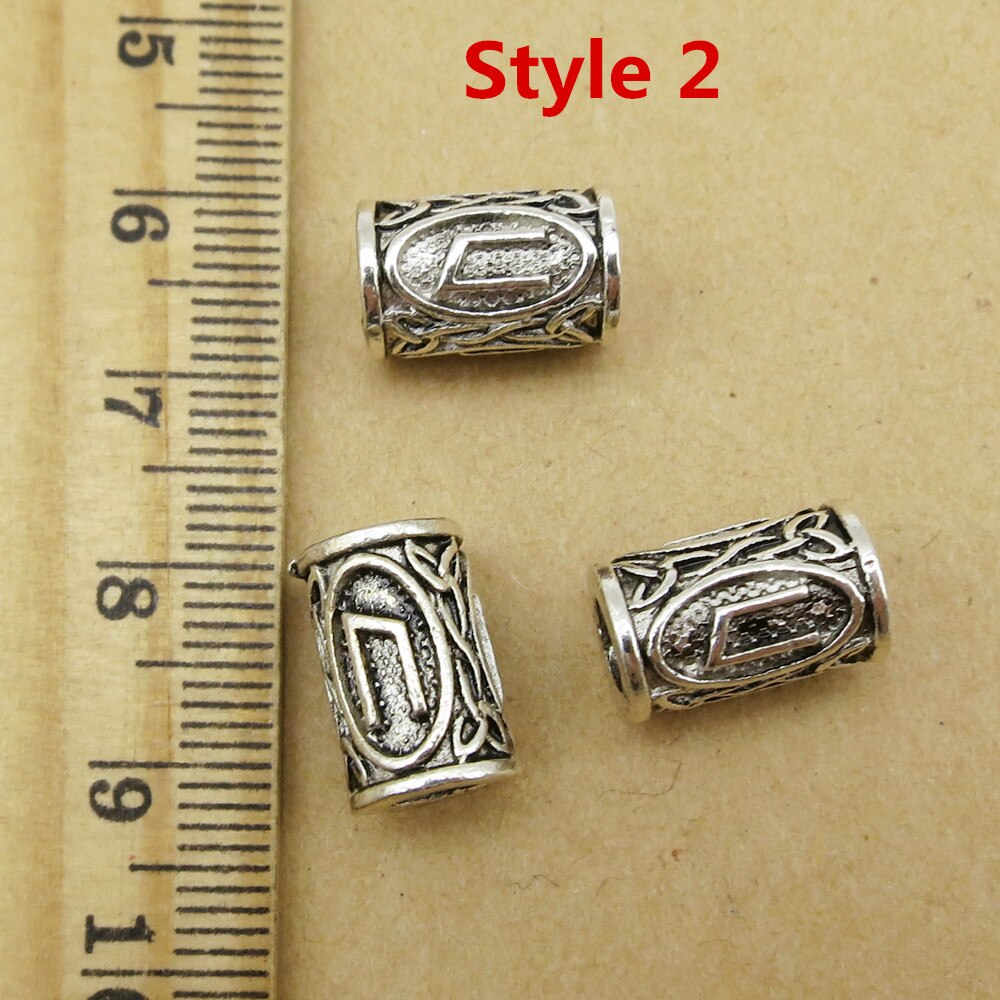 5 stücke/24 stücke Wikinger Rune Haar flechten Furcht Dreadlock Bart Perlen ringe Rohre Für männer frauen Haar Zubehör: 5Stck Stil 2