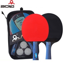 Raqueta de tenis de mesa de 2 unidades, raqueta de Ping Pong de doble cara con mango largo y corto, con bolsa y 3 pelotas,