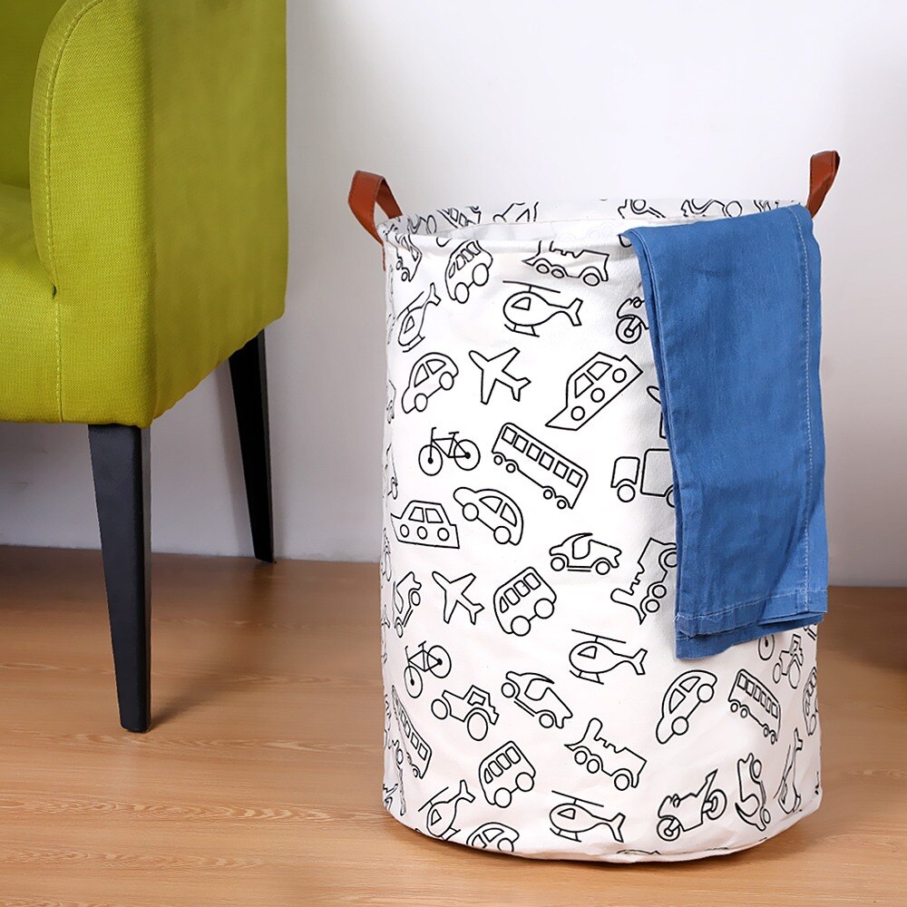 Panier de rangement rond large, sac à linge, bac d'organisation, pour vêtements, jouets, rabattable avec une grande capacité, 1 pièce: A