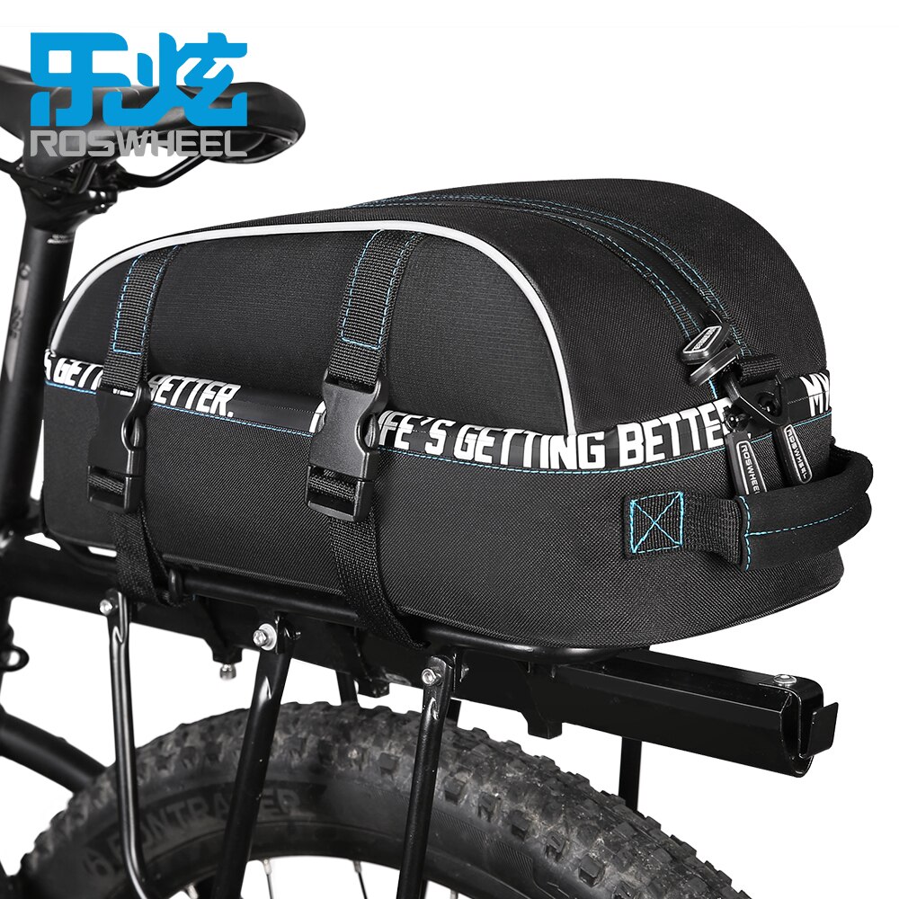 ROSWHEEL Waterdichte Fietsen Tas 8L Bike Rear Rack Bag Fiets Plank Utility Pocket Schoudertas Pack Riding Levert