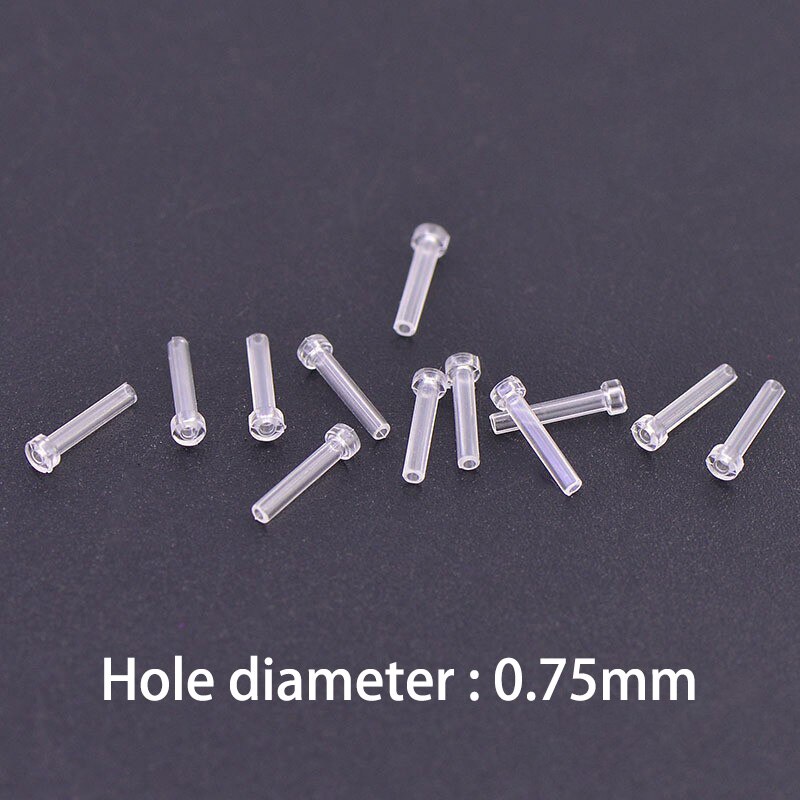 20pcs/lot Prevent Allergy Ear Cannula Resin Transparent Earring Sleeve For Jewelry Making DIY Earring Accessories: 20pcs 0.75mm