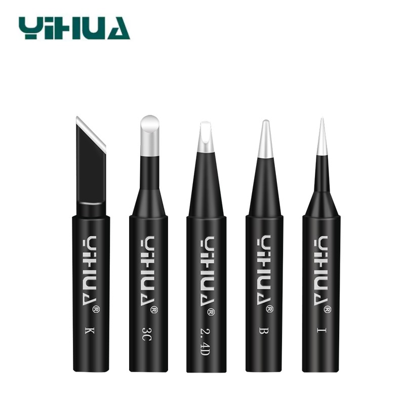 YIHUA 900M Soldering Iron Tips Pure Copper Lead Free Replacement for 936 939 907 Solder Station Handle Accessories Tools: Dark Grey