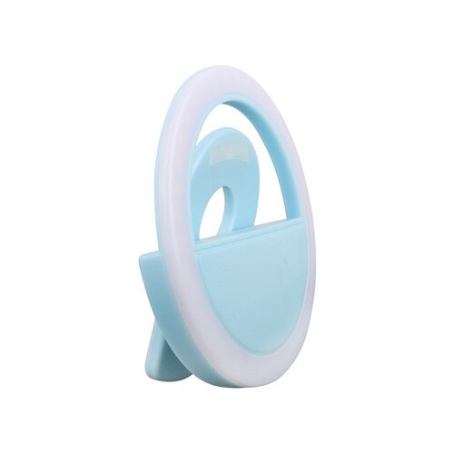 Roreta LED Selfie Ring Light Flash lens beauty Fill Light Lamp USB Charging Portable Clip For Cell Phone Smartphone: Blue