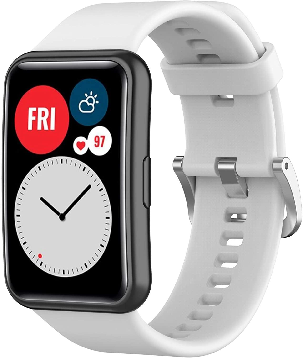 Silicone strap For Huawei Watch FIT band Smartwatch sport belt Replacement Wristband Belt bracelet correa Huawei Watch fit Strap: white