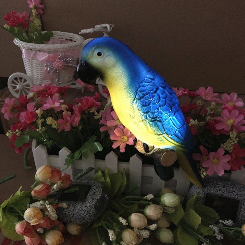 Lampe LED solaire en forme d&#39;oiseau, avec pince, luminaire décoratif d&#39;extérieur, idéal pour un jardin, un sentier, une pelouse, un Patio, une place publique ou une plante en pot: Bleu