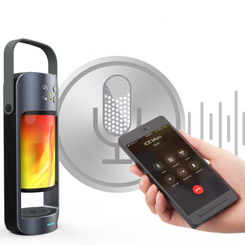 HIFIsound effect flame light wireless charging bluetooth speaker versatile outdoor emergencylight with charging treasurefunction