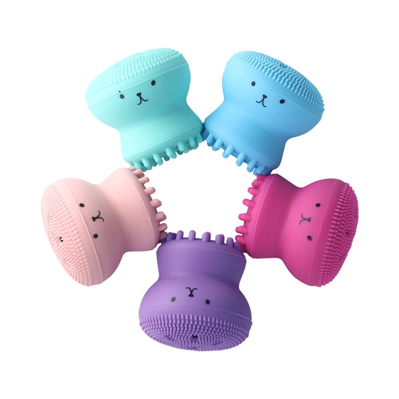 Silicone Small Octopus Facial Cleansing Brushes Face Deep Cleaning Washing Brush Massage Beauty Instrument Clean Pores/Exfoliate