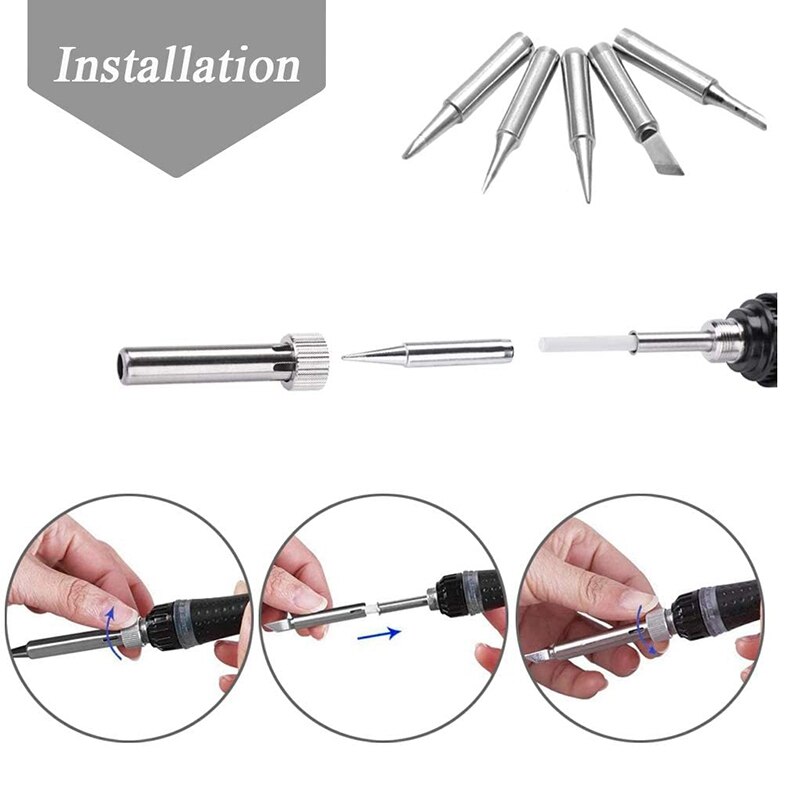17Pcs Soldering Tips Kit 900M Lead-Free Solder Iron Tip Welding Replacement Accessories for Hakko Yihua Solder Station
