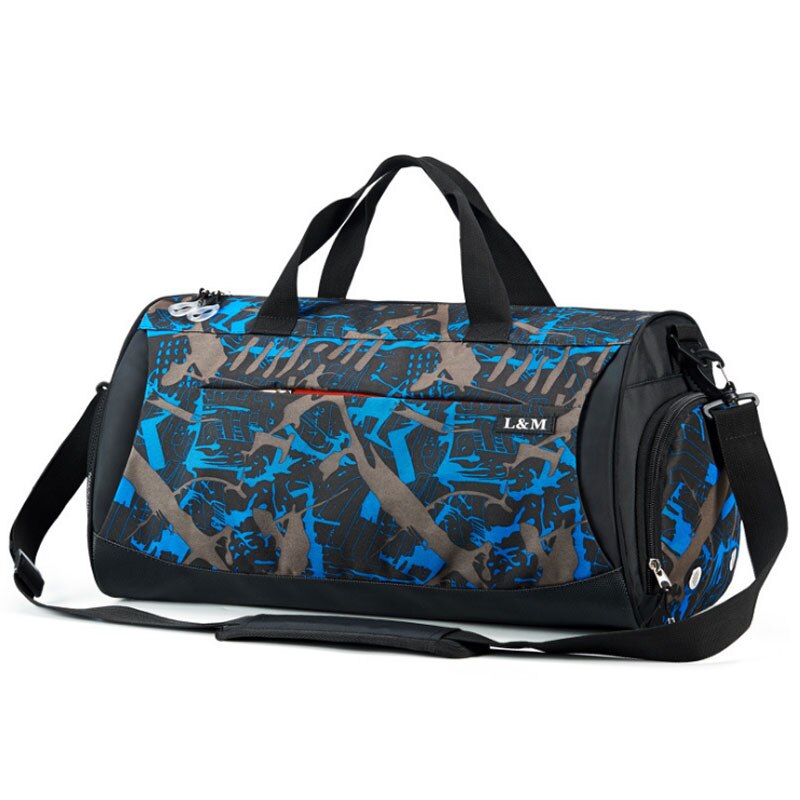 Scione Geometric Printing Travel Bags Large Waterproof Duffel Shoulder Bag Luggage Anti-theft Laptop Portable Sports Shoe Pack: Design 7