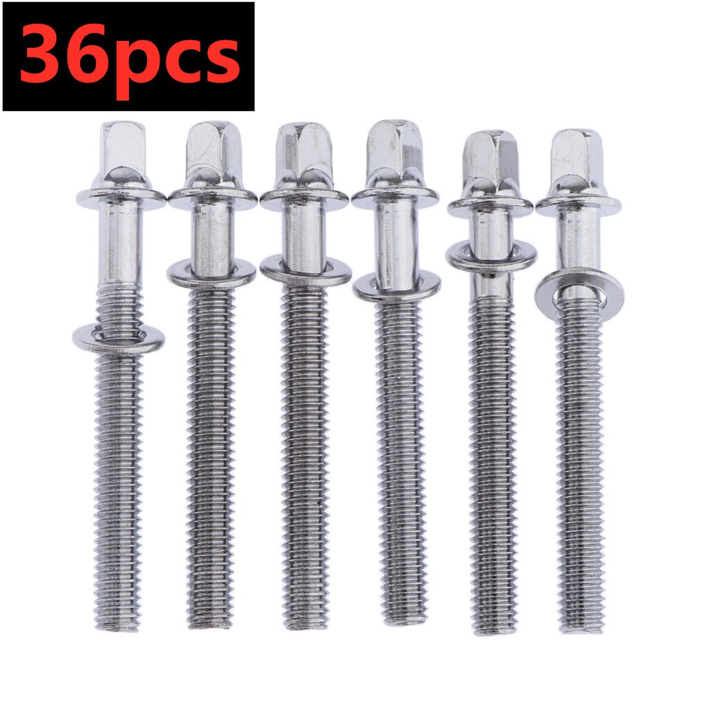 6pcs 12pcs 18pcs 24pcs 36pcs 50mm Drum Tension Rods for Tom Drum Screws Hoops Rims Bass Drum Hardware Parts Accessory: 36PCS