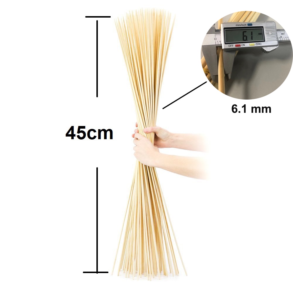 45cm*6mm Long Barbecue Bamboo Skewers Bamboo Sticks BBQ Tools Accessories Natural Barbeque Shish Kabob Indoor & Outdoor Grill