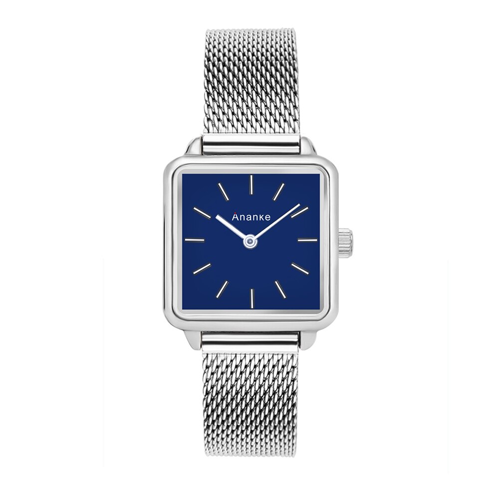 Ananke – montres à Quartz pour femmes, en acier inoxydable, bracelet en maille, étanche, carré or Rose, cadran Simple, AN25: AN2520