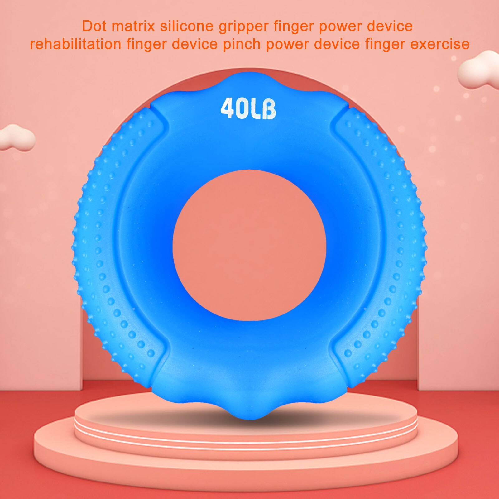 Portable Finger Mark Silicone Grip Ring Adjustable Hand Grip 20-100LB Grip Ring Muscle Trainer