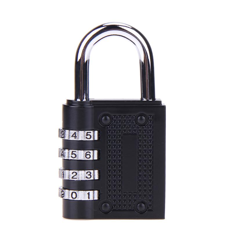 Hangslot Effen Lock 4 Dial Digit Wachtwoord Lock Combinatie Koffer Bagage Metalen Code Hangslot Zinklegering Kast Kast Locker