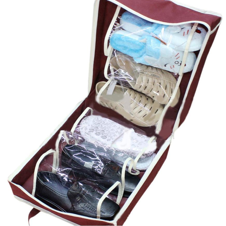 Non-Woven Fabric Shoe Bag Shoe Organizer Wardrobe Closet Organizer 6 Grids Shoe Storage Bags Shoe Rack Case For Travel Home