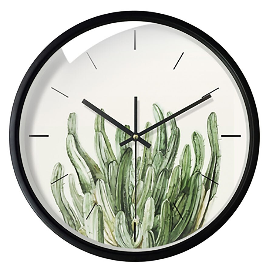 Wall Clock Antique Green Plant Digital Clock Quartz Wall Watches Home Decor Study Horloge Silent Clock W