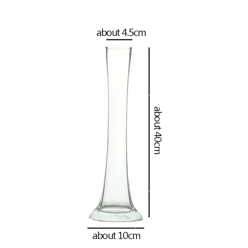 Giemza glas høj vase gennemsigtig hydroponisk luftplante 1pc cylinder rør rundt høje blomstervaser rent værktøj til hjemmet: 40cm