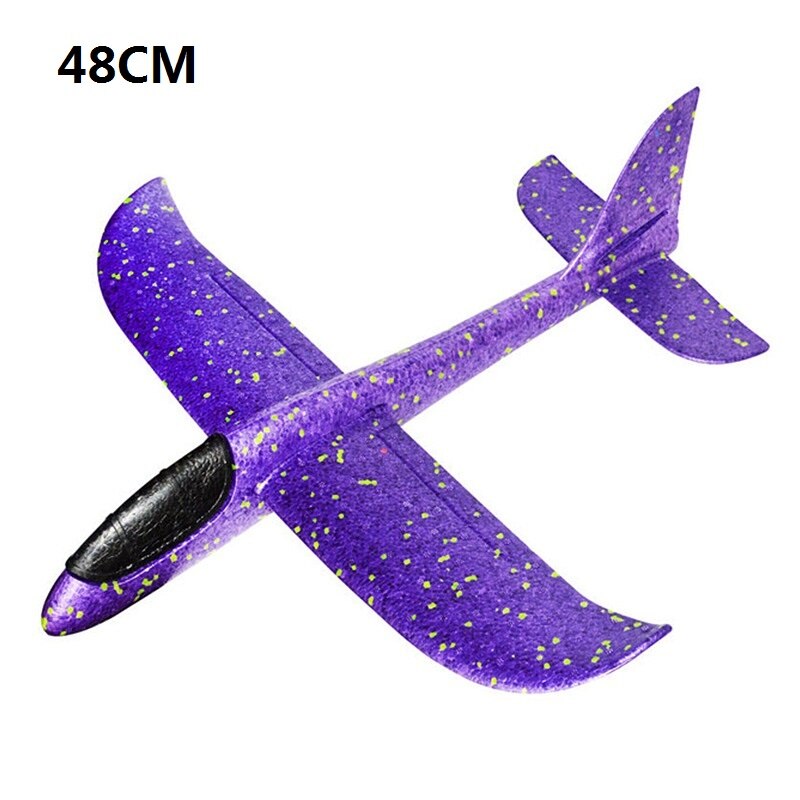 Hand Werfen Fliegen Segelflugzeug Flugzeuge Schaum Flugzeug Spielzeug Kinder Große Schaum Flugzeug 48 CM/38CM Hand Werfen Flugzeug outdoor Spielzeug für Kinder: 48CM Purple