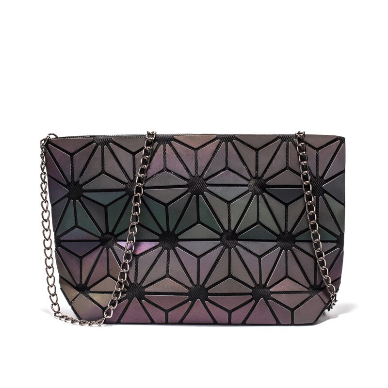 Damen-ketten-schultertasche mit leuchteffekt, diamantmuster, crossbody-taschen, luxus-handtaschen für damen: Leuchtend b