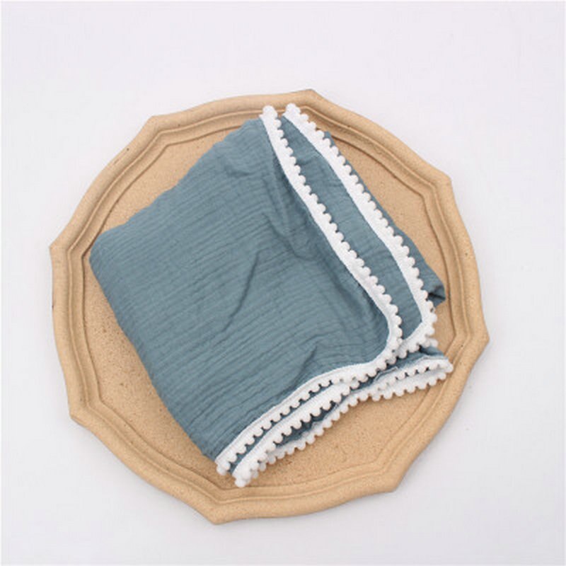 Baby Blanket Newborn photography Children's Cotton Muslin Wrap Sleeping Items Receiving Blankets Baby Stuff for Newborns: Denim Blue