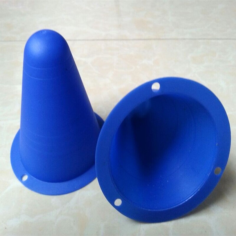 10 pieces/lot skating marker cone roller football soccer marker cup speed training equipment slalom roller skate pile marking cup: Blue