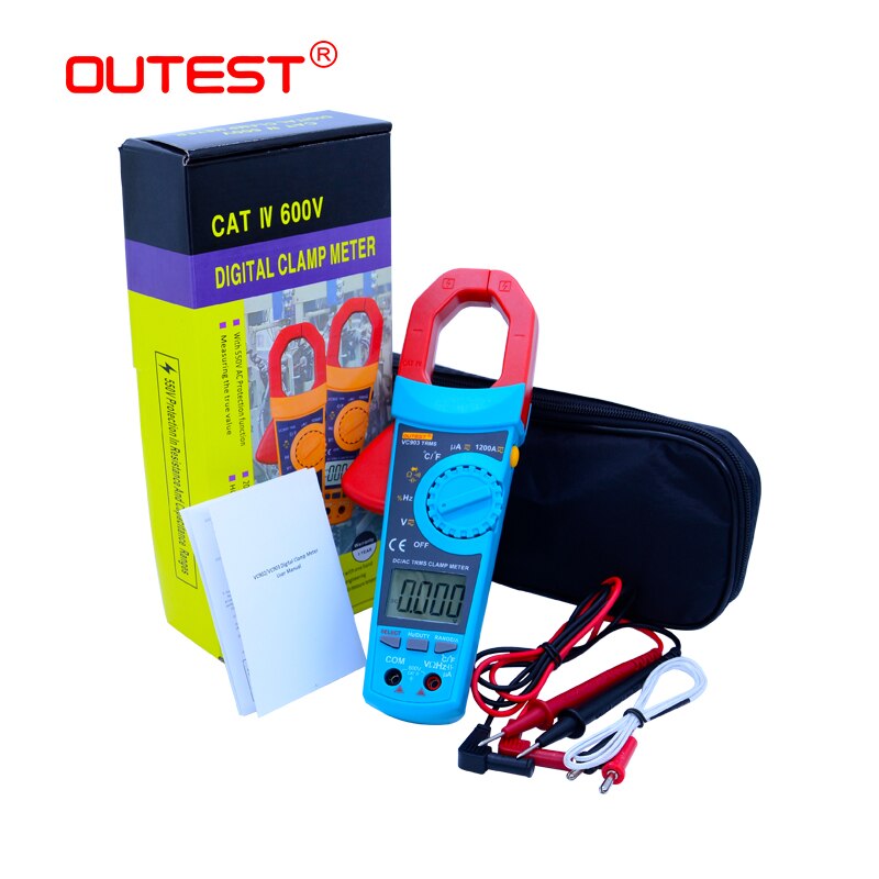 OUTEST VC903 Portable Digital Clamp Meter 6000 Counts 1000A AC Clamp Meter Resistance Capacitance Temperature Digital Multimeter