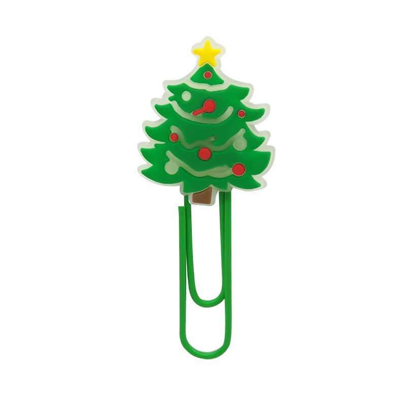 8 stücke Weihnachten glühend Lesezeichen Metall Papier Clips Leucht Seite Halfter Marker für Lehrer Schüler Schreibwaren freundlicher Weihnachten: 4098-55 8Stck