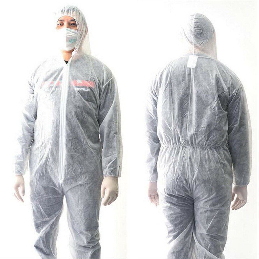 Disposable Protection Gown Dust Spray Suit Siamese Non-woven Dust-proof Anti Splash Clothing Safely Clothes In Stock#E30