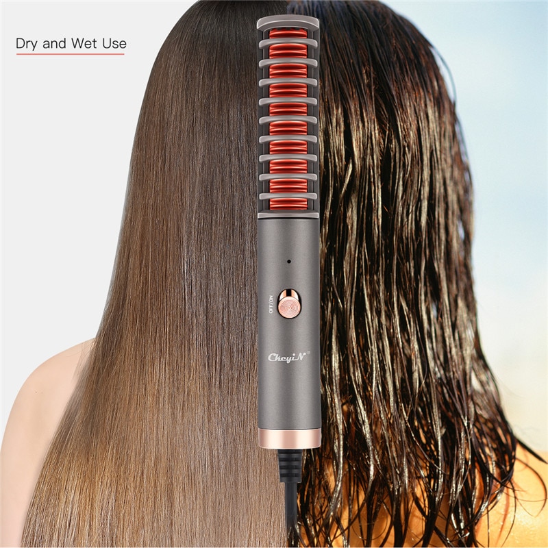 Cepillo alisador de barba eléctrico, peine de cepillo de calor alisador de barba y cabello multifuncional, la mejor plancha de barba de calor 50