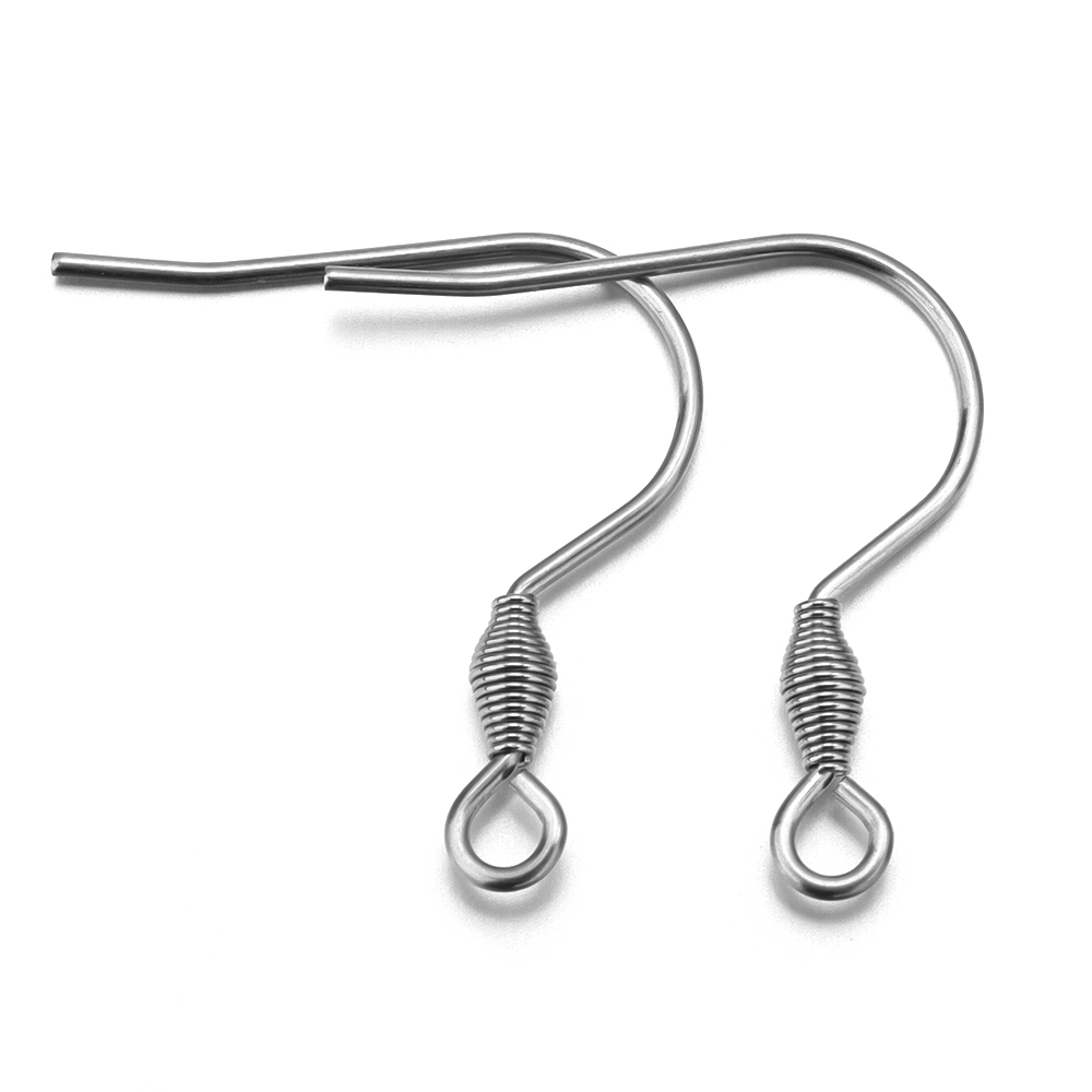 50 unids/lote de ganchos para pendientes de acero inoxidable hipoalergénicos para hacer joyas, gancho para la oreja, pendientes Diy, cierres para pendientes, accesorios