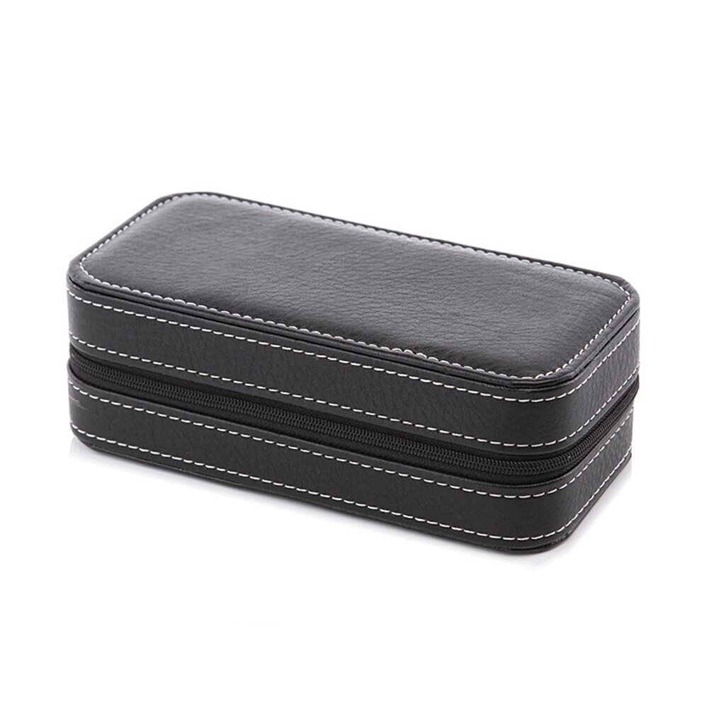 Zippered Leather Watch Display Case 2/4/8 Grids Watch Storage Bag Case Holder Watches Organizer Box