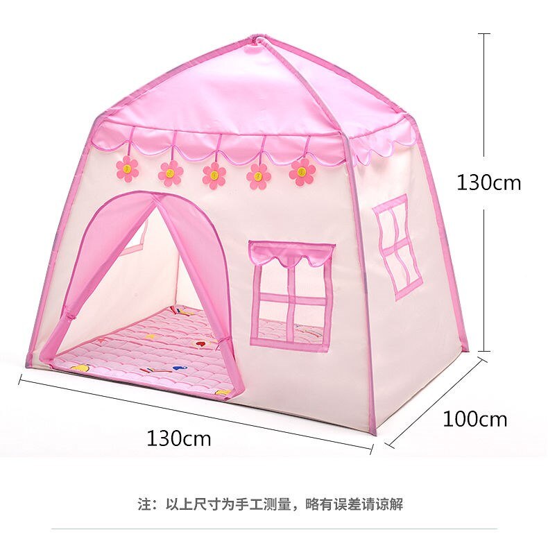 Play house Tent Children Birthday Pink Flowers Teepee House Kids Tent Indoor Outdoor Castle Play Wigwam Baby Princess Game