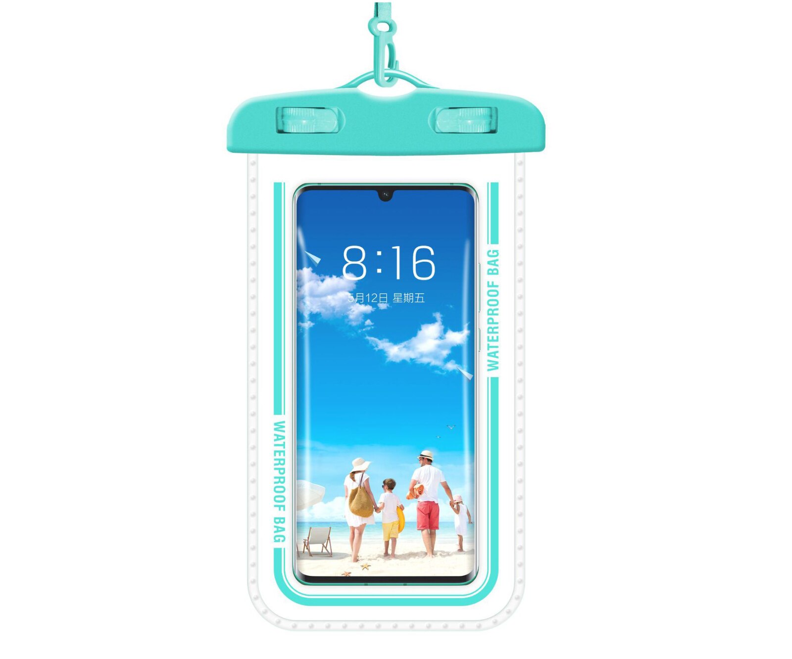 Funda de teléfono impermeable natación Airbag buceo flotante bolsa del teléfono móvil titular bolsa seca por debajo de 7,2 pulgadas Bolsa de playa anticaída: Macarone Bue