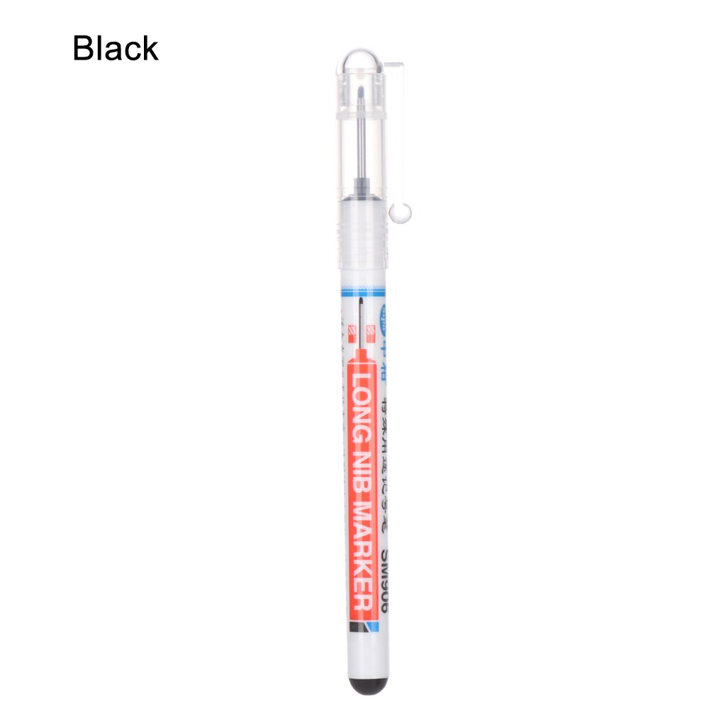 20mm Deep Hole Long Head Markers Multifunction Waterproof Quick-drying Marker for Paper Metal Glass Cotton Leather Woodworking: black