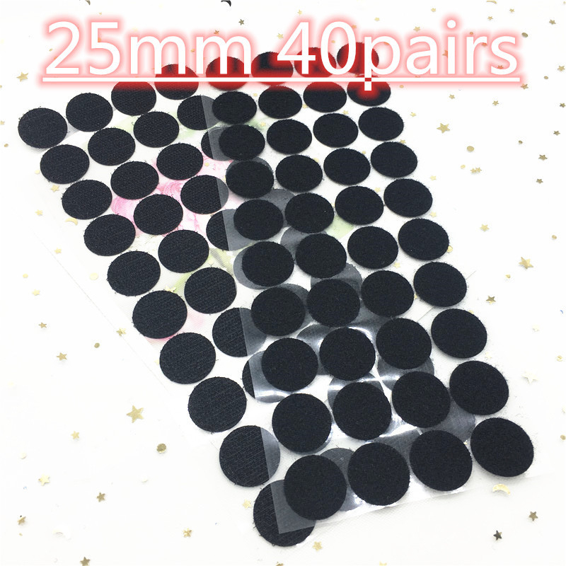 40pair 25mm Colorful Velcros Adhesive Self Adhesive Fastener Tape Hooks And Loops Strong Glue Magic Tape Dot Sticker Nylon Disc