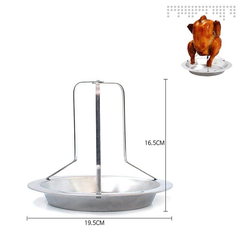 Rvs Kip Gebraden Rack, Non-stick BBQ Accessoires Tool Grillen Bakken Koken Pan Voor Outdoor Camping BBQ