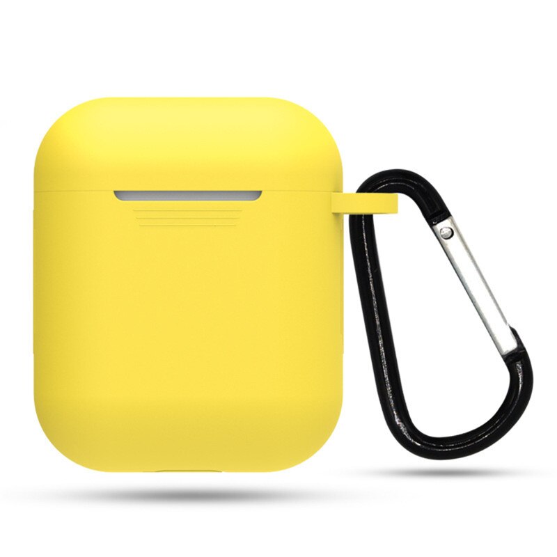 Wireless Bluetooth Kopfhörer Abdeckung für Airpods Bluetooth Headset Silikon Fall Dropproof Wasserdichte Gürtel Haken Fall Hängen Schnalle: Yellow