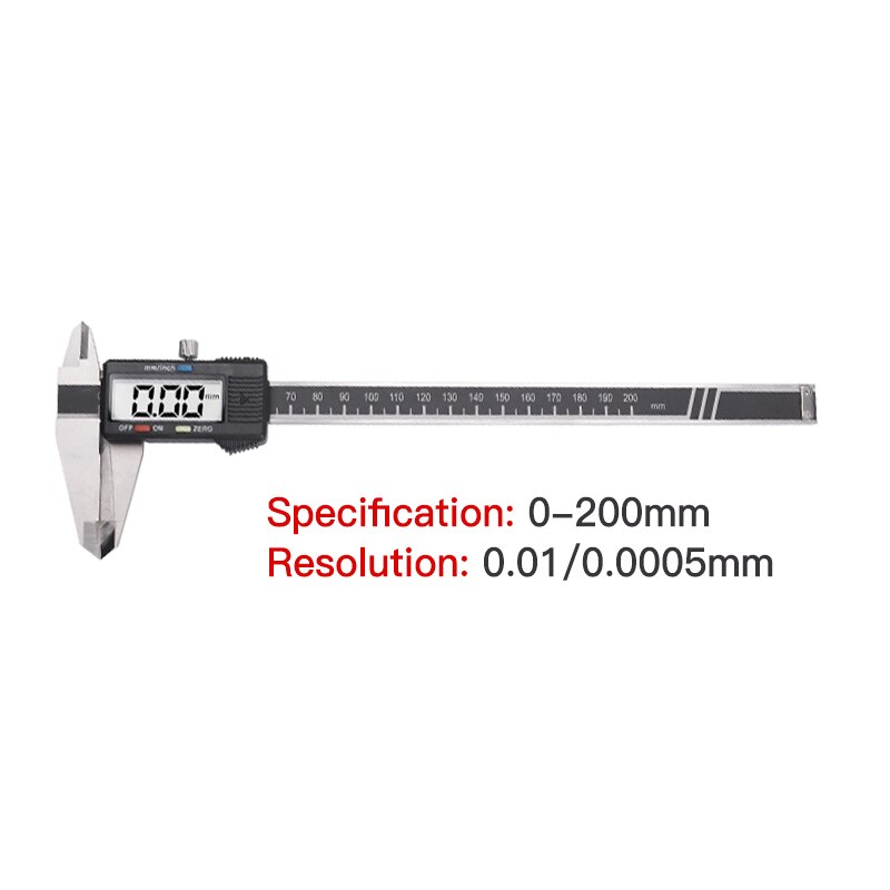 Digital Vernier Caliper 6 8 12Inch 150 200 300mm Stainless Steel Electronic Caliper Micrometer Depth Measuring Tools: 200 with box