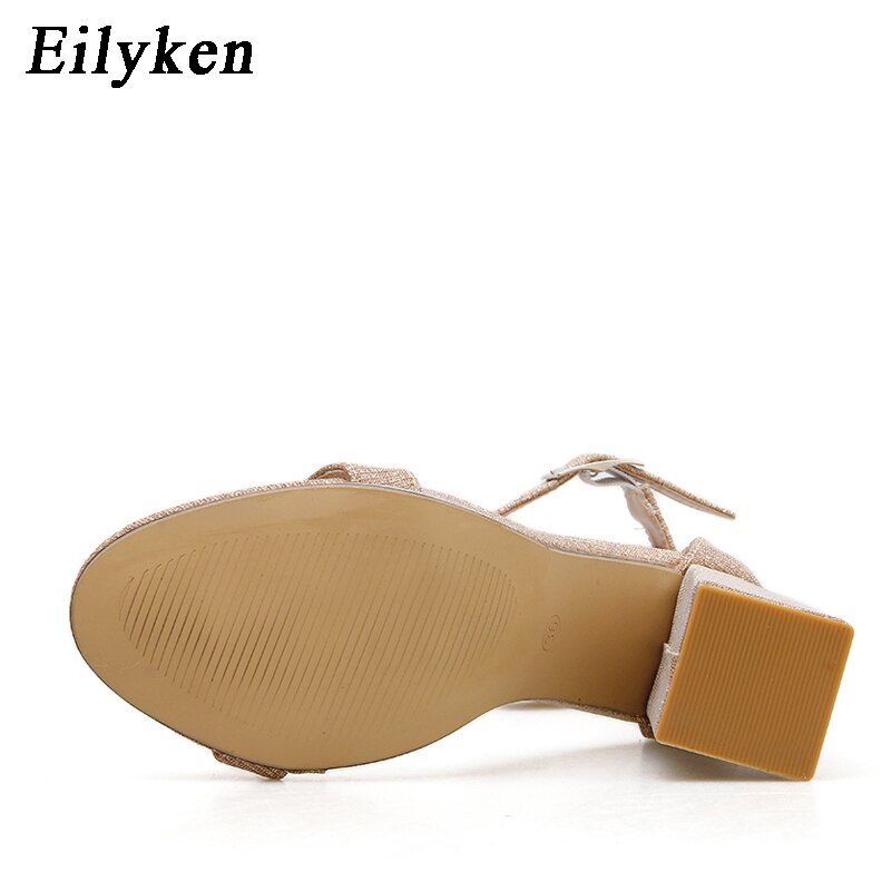 Eilyken Zomer Sexy Open Tenen Hoge Hakken Vrouwen Sandalen Hakken Enkel Gesp Mode Toevallige Dames Schoenen