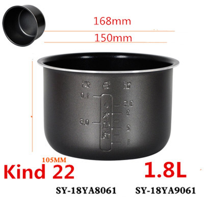 Reiskocher Liner für SUPOR Druck Herde Lnnenstadt Topf Reiskocher Kochtopf Schwarz topf Inneren Topf Nicht-Stock topf Innen Topf: T