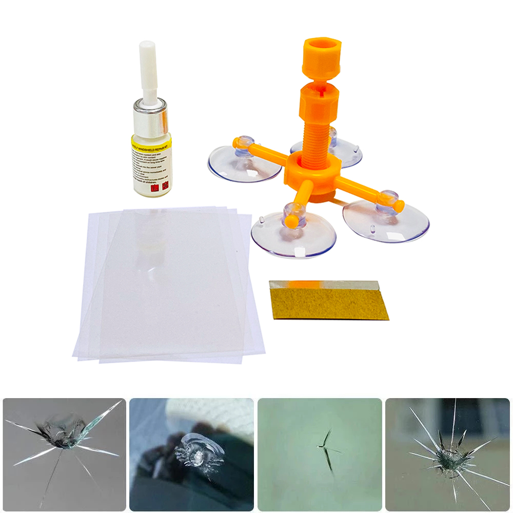 DIY Car Windshield Repair Kit, Resin for Auto Glass Windshield Crack Chip Scratch, Chips, Cracks, Bulll&#39;s-Eyes and Stars