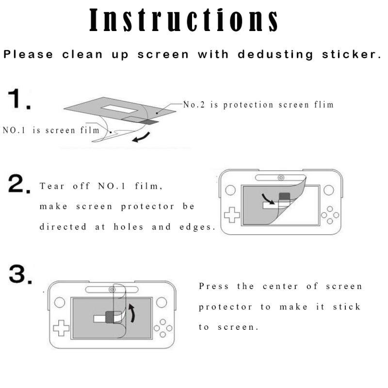 3 stück transparente, kratzfeste lcd-displayschutzfolien für nintendo wii u, blendfreie displayschutzfolie für nintendo wii u