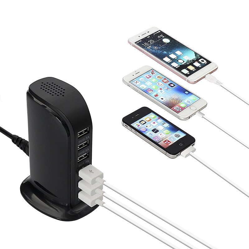 6 Port USB charger HUB smart fast charging LED display multifunctional USB charging station mobile desktop wall home