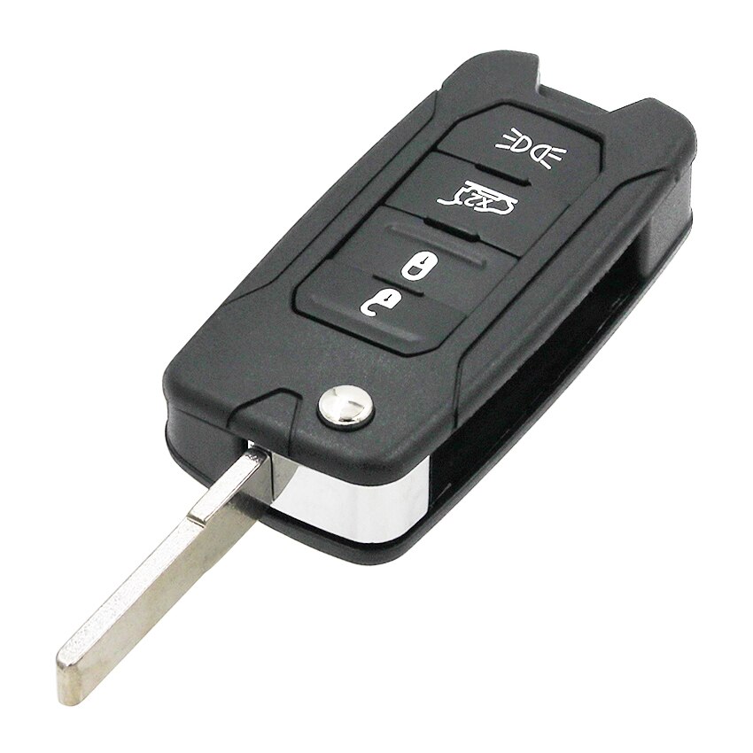 Replacement Flip Remote Key Shell Case Fob 4 Button for Jeep Renegade with uncut SIP22 blade