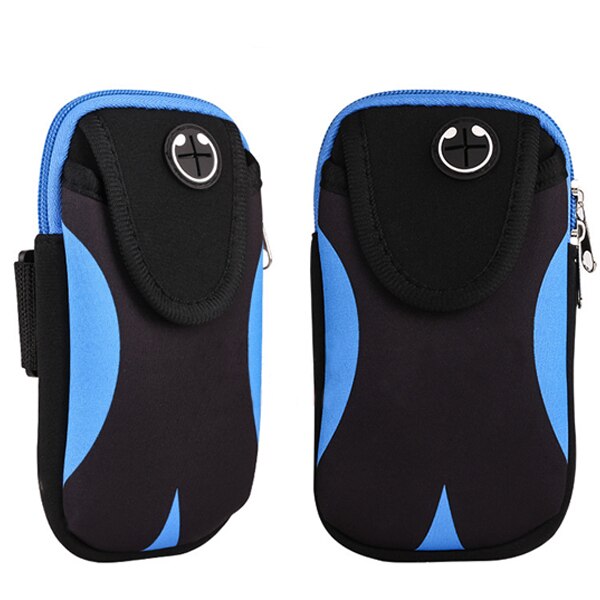 Sport Armband Phone Bag Cover Hardlopen Gym Arm Band Case Op De Voor Huawei Iphone 7 8 Plus X Xs samsung Waterdichte Sporttas: Black blue