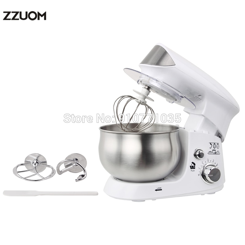 ZZUOM 6-Speed Chef Kitchen Mixing Flour Mixer Machine 220V Stand Mixer With Beater, Dough Hook And Egg Whisk: White / AU