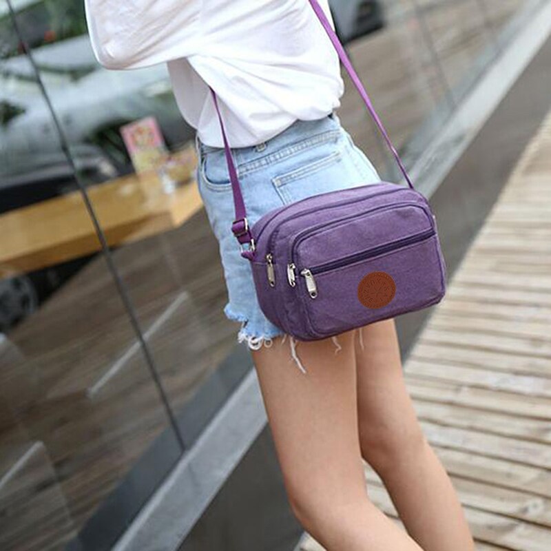 Koreaanse Nylon Canvas Vrouwen Messenger Bag Vrouwelijke Toevallige Polka Dot Canvas Schoudertas Diagonaal Kleine Tas