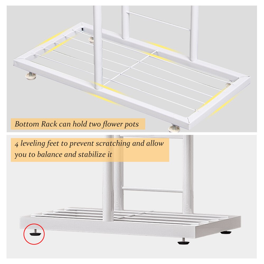 4 tier 5 potteplante stativ blomsterpotter rack displayhylde hjemmedekoration potte stige opbevaring reol rack til potteplanter